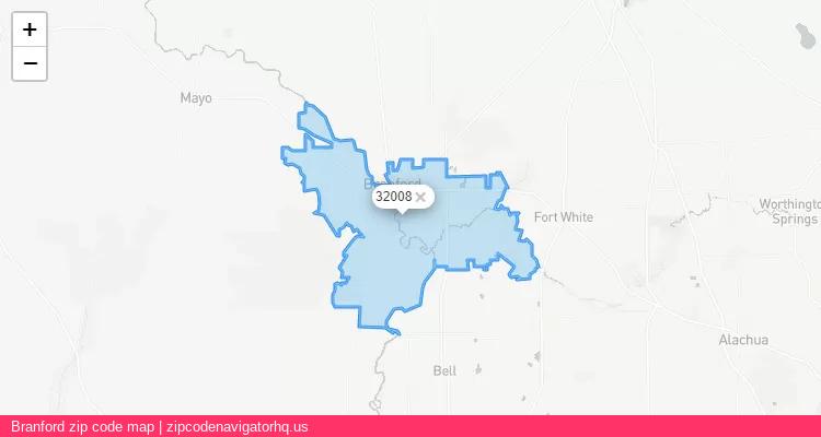Branford City is a small town located Florida, in the South region of the United States, and its official zip code is 32008. Branford city more data from ValidUsapostalcodes | ValidUsapostalcodes