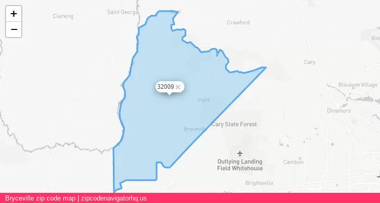 Bryceville City is a small town located Florida, in the South region of the United States, and its official zip code is 32009. Bryceville city more data from ValidUsapostalcodes | ValidUsapostalcodes