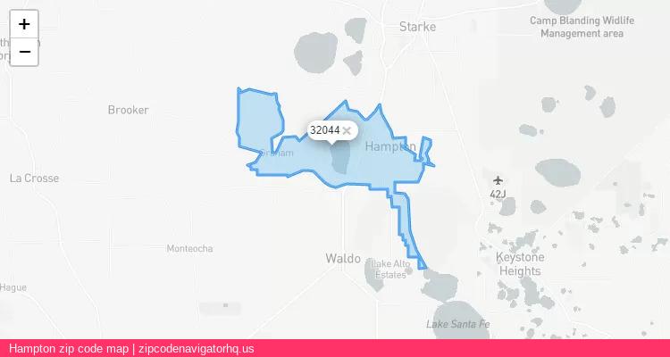 Hampton City is a small town located Florida, in the South region of the United States, and its official zip code is 32044. Hampton city more data from ValidUsapostalcodes | ValidUsapostalcodes