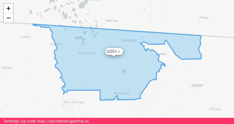 Jennings City is a small town located Florida, in the South region of the United States, and its official zip code is 32053. Jennings city more data from ValidUsapostalcodes | ValidUsapostalcodes