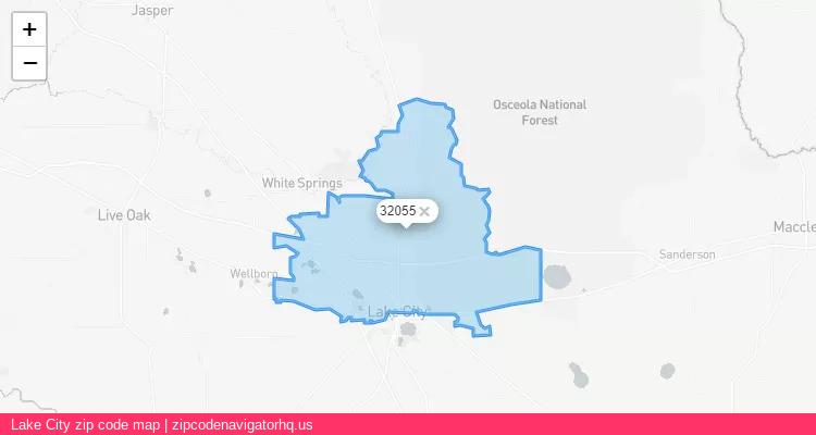 Lake City City is a small town located Florida, in the South region of the United States, and its official zip code is 32055. Lake City city more data from ValidUsapostalcodes | ValidUsapostalcodes