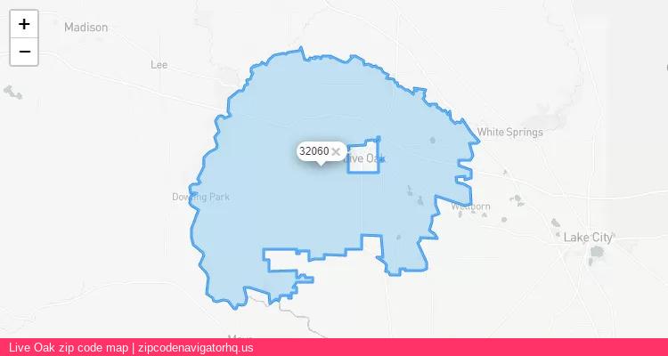 Live Oak City is a small town located Florida, in the South region of the United States, and its official zip code is 32060. Live Oak city more data from ValidUsapostalcodes | ValidUsapostalcodes