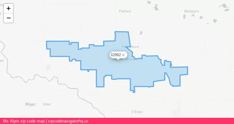 Mc Alpin City is a small town located Florida, in the South region of the United States, and its official zip code is 32062. Mc Alpin city more data from ValidUsapostalcodes | ValidUsapostalcodes
