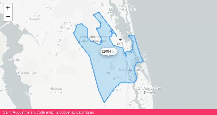 Saint Augustine City is a small town located Florida, in the South region of the United States, and its official zip code is 32084. Saint Augustine city more data from ValidUsapostalcodes | ValidUsapostalcodes