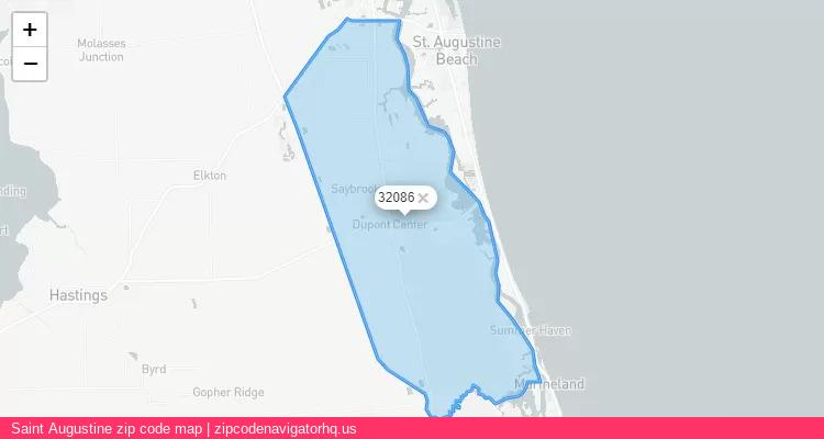 Saint Augustine City is a small town located Florida, in the South region of the United States, and its official zip code is 32086. Saint Augustine city more data from ValidUsapostalcodes | ValidUsapostalcodes