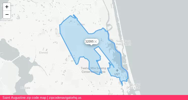 Saint Augustine City is a small town located Florida, in the South region of the United States, and its official zip code is 32095. Saint Augustine city more data from ValidUsapostalcodes | ValidUsapostalcodes