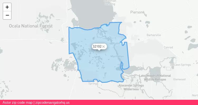 Astor City is a small town located Florida, in the South region of the United States, and its official zip code is 32102. Astor city more data from ValidUsapostalcodes | ValidUsapostalcodes