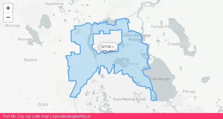 Fort Mc Coy City is a small town located Florida, in the South region of the United States, and its official zip code is 32134. Fort Mc Coy city more data from ValidUsapostalcodes | ValidUsapostalcodes