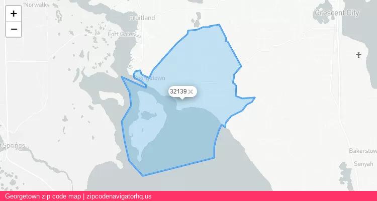 Georgetown City is a small town located Florida, in the South region of the United States, and its official zip code is 32139. Georgetown city more data from ValidUsapostalcodes | ValidUsapostalcodes
