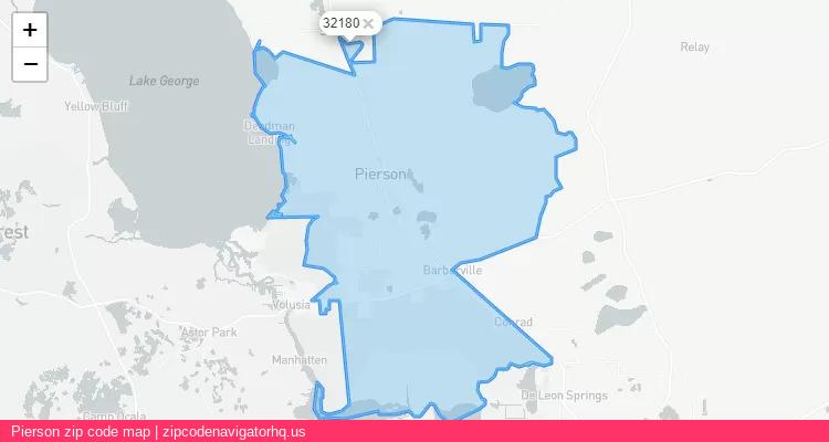 Pierson City is a small town located Florida, in the South region of the United States, and its official zip code is 32180. Pierson city more data from ValidUsapostalcodes | ValidUsapostalcodes