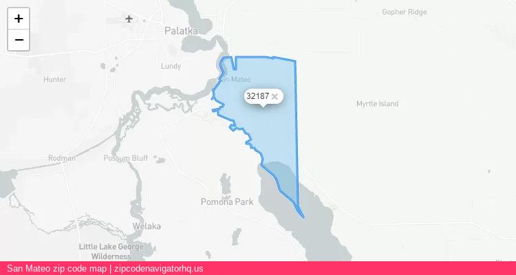 San Mateo City is a small town located Florida, in the South region of the United States, and its official zip code is 32187. San Mateo city more data from ValidUsapostalcodes | ValidUsapostalcodes