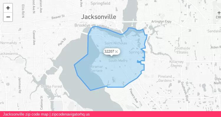 Jacksonville City is a small town located Florida, in the South region of the United States, and its official zip code is 32207. Jacksonville city more data from ValidUsapostalcodes | ValidUsapostalcodes