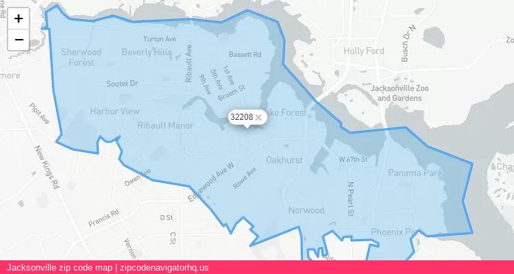 Jacksonville City is a small town located Florida, in the South region of the United States, and its official zip code is 32208. Jacksonville city more data from ValidUsapostalcodes | ValidUsapostalcodes