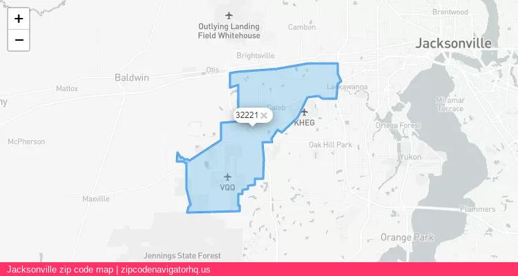 Jacksonville City is a small town located Florida, in the South region of the United States, and its official zip code is 32221. Jacksonville city more data from ValidUsapostalcodes | ValidUsapostalcodes