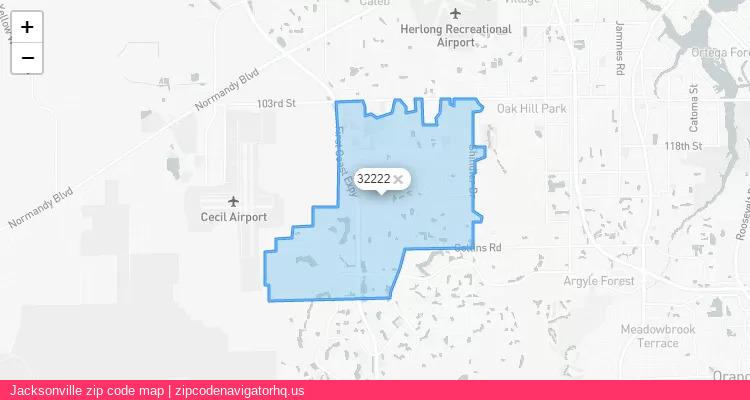 Jacksonville City is a small town located Florida, in the South region of the United States, and its official zip code is 32222. Jacksonville city more data from ValidUsapostalcodes | ValidUsapostalcodes