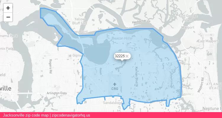 Jacksonville City is a small town located Florida, in the South region of the United States, and its official zip code is 32225. Jacksonville city more data from ValidUsapostalcodes | ValidUsapostalcodes
