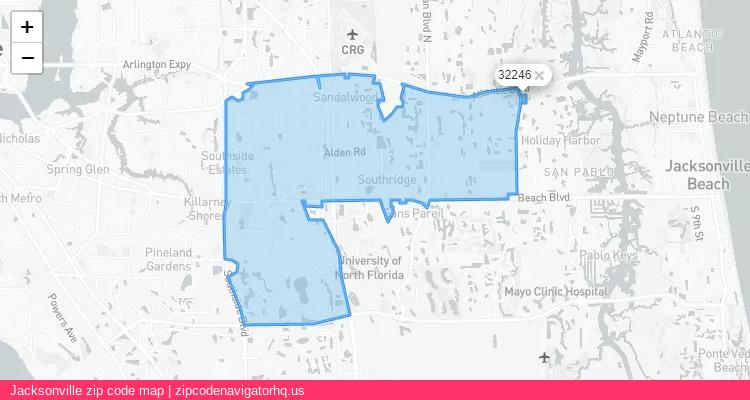 Jacksonville City is a small town located Florida, in the South region of the United States, and its official zip code is 32246. Jacksonville city more data from ValidUsapostalcodes | ValidUsapostalcodes