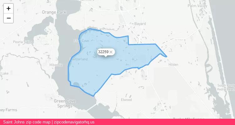 Saint Johns City is a small town located Florida, in the South region of the United States, and its official zip code is 32259. Saint Johns city more data from ValidUsapostalcodes | ValidUsapostalcodes