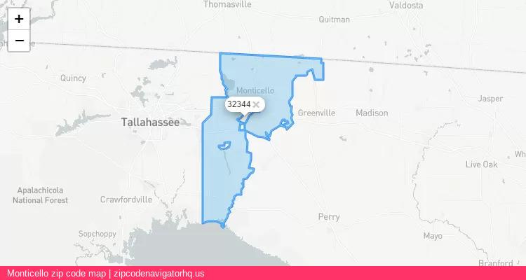 Monticello City is a small town located Florida, in the South region of the United States, and its official zip code is 32344. Monticello city more data from ValidUsapostalcodes | ValidUsapostalcodes