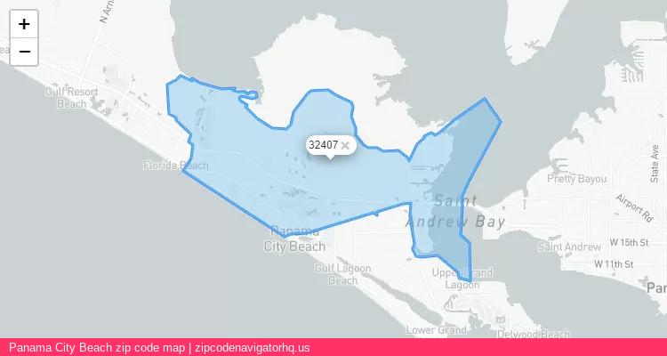 Panama City Beach City is a small town located Florida, in the South region of the United States, and its official zip code is 32407. Panama City Beach city more data from ValidUsapostalcodes | ValidUsapostalcodes