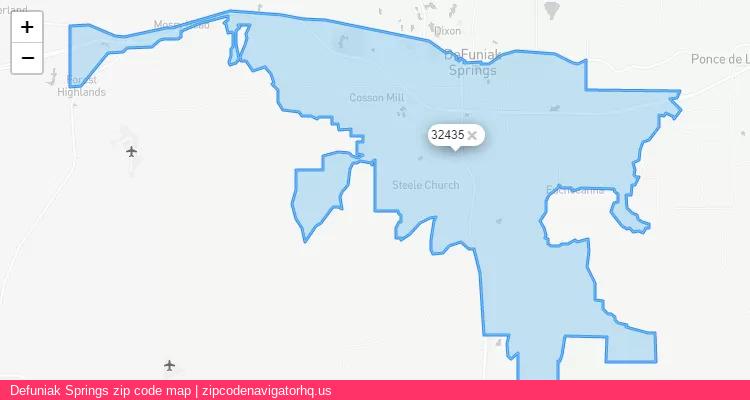 Defuniak Springs City is a small town located Florida, in the South region of the United States, and its official zip code is 32435. Defuniak Springs city more data from ValidUsapostalcodes | ValidUsapostalcodes