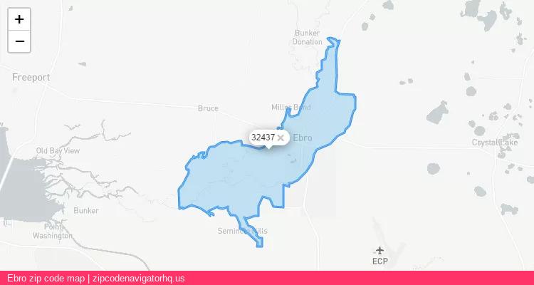 Ebro City is a small town located Florida, in the South region of the United States, and its official zip code is 32437. Ebro city more data from ValidUsapostalcodes | ValidUsapostalcodes