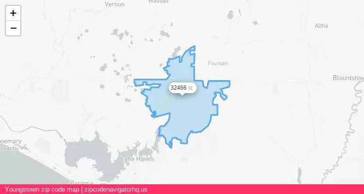 Youngstown City is a small town located Florida, in the South region of the United States, and its official zip code is 32466. Youngstown city more data from ValidUsapostalcodes | ValidUsapostalcodes
