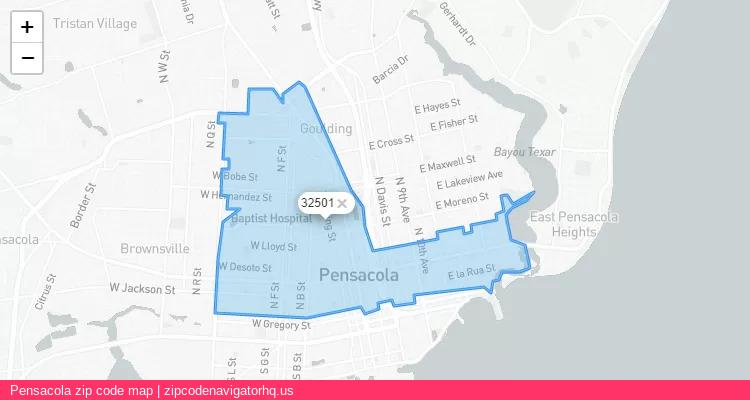 Pensacola City is a small town located Florida, in the South region of the United States, and its official zip code is 32501. Pensacola city more data from ValidUsapostalcodes | ValidUsapostalcodes
