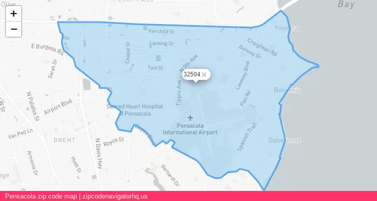 Pensacola City is a small town located Florida, in the South region of the United States, and its official zip code is 32504. Pensacola city more data from ValidUsapostalcodes | ValidUsapostalcodes