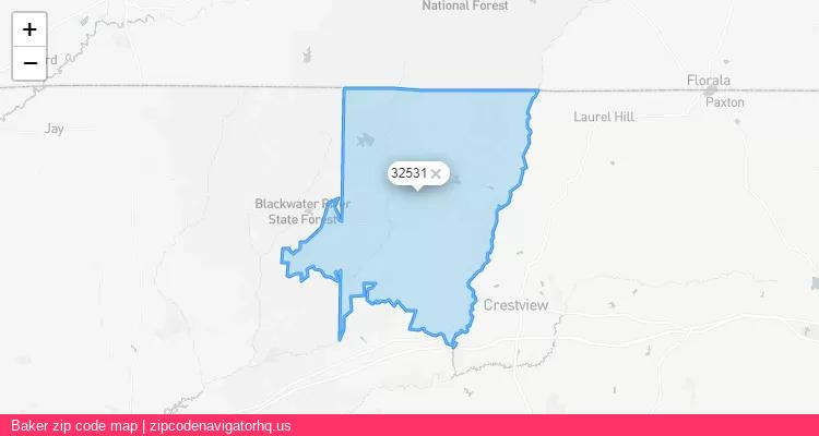 Baker City is a small town located Florida, in the South region of the United States, and its official zip code is 32531. Baker city more data from ValidUsapostalcodes | ValidUsapostalcodes