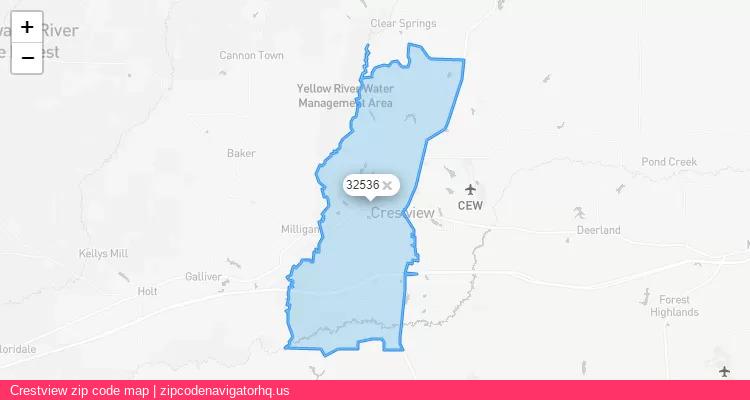 Crestview City is a small town located Florida, in the South region of the United States, and its official zip code is 32536. Crestview city more data from ValidUsapostalcodes | ValidUsapostalcodes