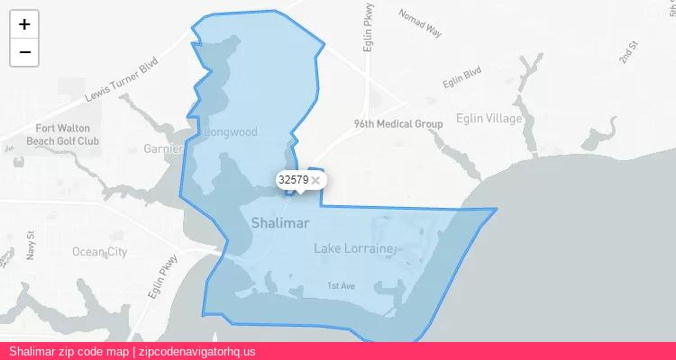 Shalimar City is a small town located Florida, in the South region of the United States, and its official zip code is 32579. Shalimar city more data from ValidUsapostalcodes | ValidUsapostalcodes