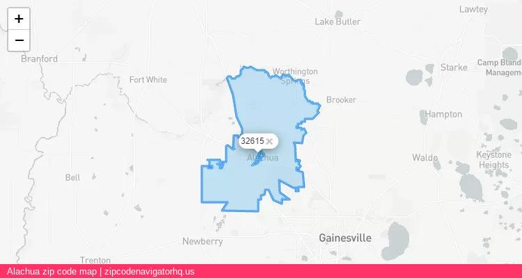 Alachua City is a small town located Florida, in the South region of the United States, and its official zip code is 32615. Alachua city more data from ValidUsapostalcodes | ValidUsapostalcodes