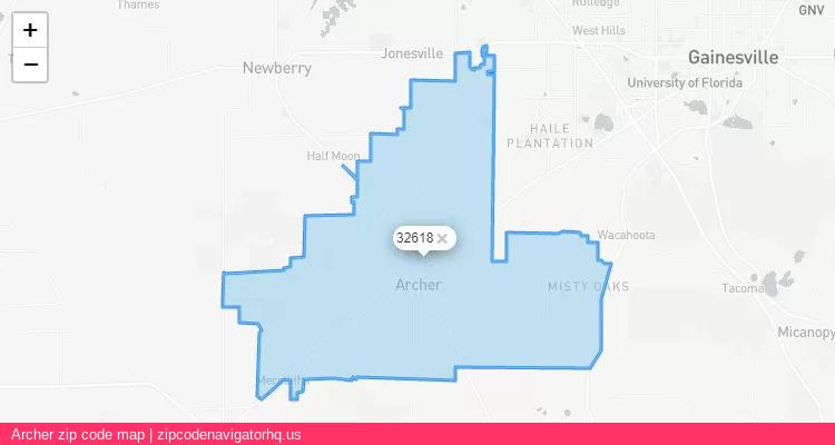 Archer City is a small town located Florida, in the South region of the United States, and its official zip code is 32618. Archer city more data from ValidUsapostalcodes | ValidUsapostalcodes