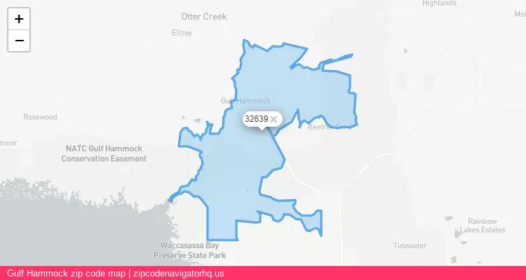 Gulf Hammock City is a small town located Florida, in the South region of the United States, and its official zip code is 32639. Gulf Hammock city more data from ValidUsapostalcodes | ValidUsapostalcodes