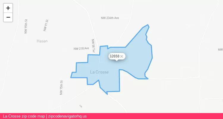 La Crosse City is a small town located Florida, in the South region of the United States, and its official zip code is 32658. La Crosse city more data from ValidUsapostalcodes | ValidUsapostalcodes