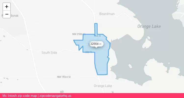 Mc Intosh City is a small town located Florida, in the South region of the United States, and its official zip code is 32664. Mc Intosh city more data from ValidUsapostalcodes | ValidUsapostalcodes