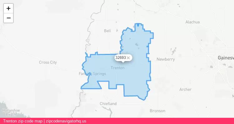 Trenton City is a small town located Florida, in the South region of the United States, and its official zip code is 32693. Trenton city more data from ValidUsapostalcodes | ValidUsapostalcodes