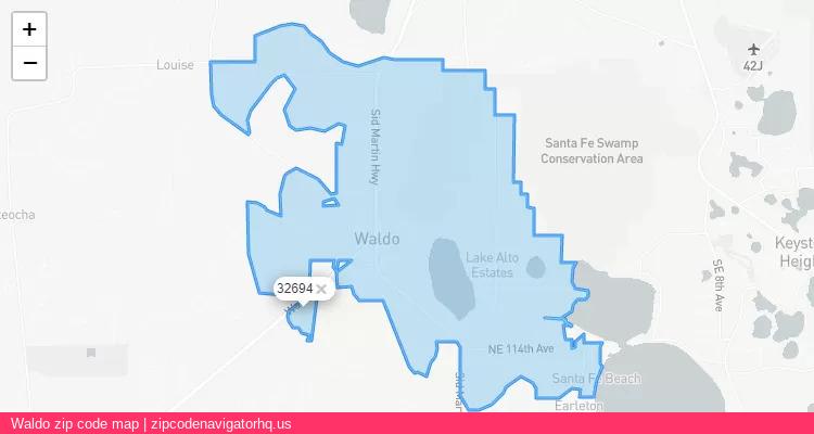 Waldo City is a small town located Florida, in the South region of the United States, and its official zip code is 32694. Waldo city more data from ValidUsapostalcodes | ValidUsapostalcodes
