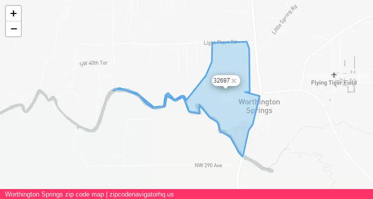 Worthington Springs City is a small town located Florida, in the South region of the United States, and its official zip code is 32697. Worthington Springs city more data from ValidUsapostalcodes | ValidUsapostalcodes