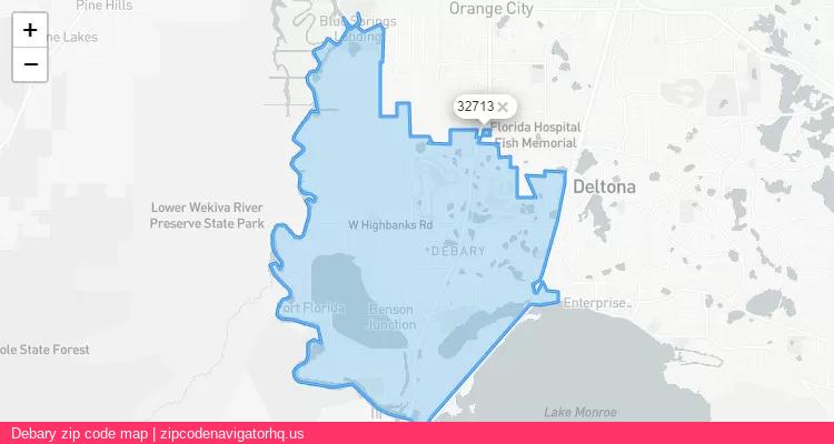 Debary City is a small town located Florida, in the South region of the United States, and its official zip code is 32713. Debary city more data from ValidUsapostalcodes | ValidUsapostalcodes