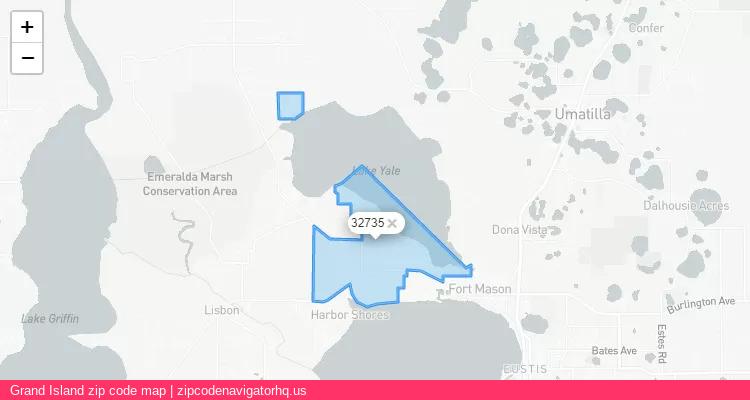 Grand Island City is a small town located Florida, in the South region of the United States, and its official zip code is 32735. Grand Island city more data from ValidUsapostalcodes | ValidUsapostalcodes