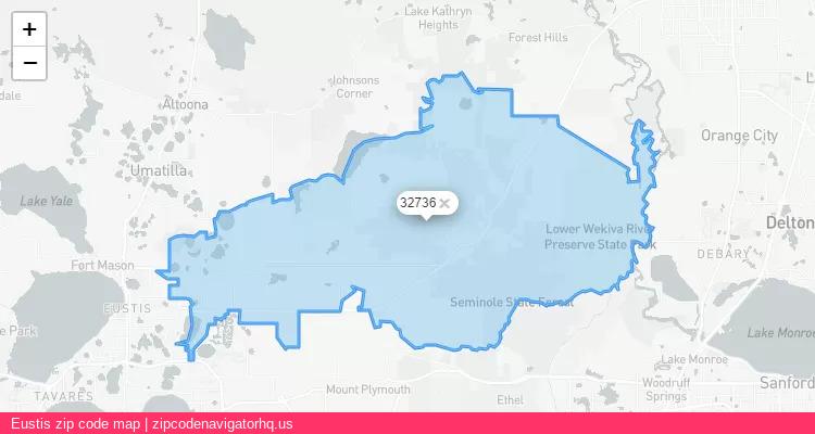 Eustis City is a small town located Florida, in the South region of the United States, and its official zip code is 32736. Eustis city more data from ValidUsapostalcodes | ValidUsapostalcodes