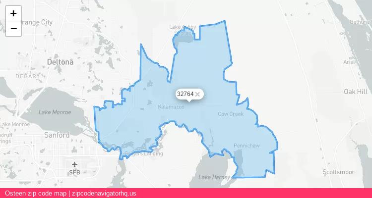 Osteen City is a small town located Florida, in the South region of the United States, and its official zip code is 32764. Osteen city more data from ValidUsapostalcodes | ValidUsapostalcodes