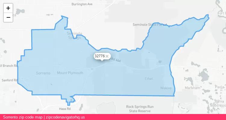 Sorrento City is a small town located Florida, in the South region of the United States, and its official zip code is 32776. Sorrento city more data from ValidUsapostalcodes | ValidUsapostalcodes