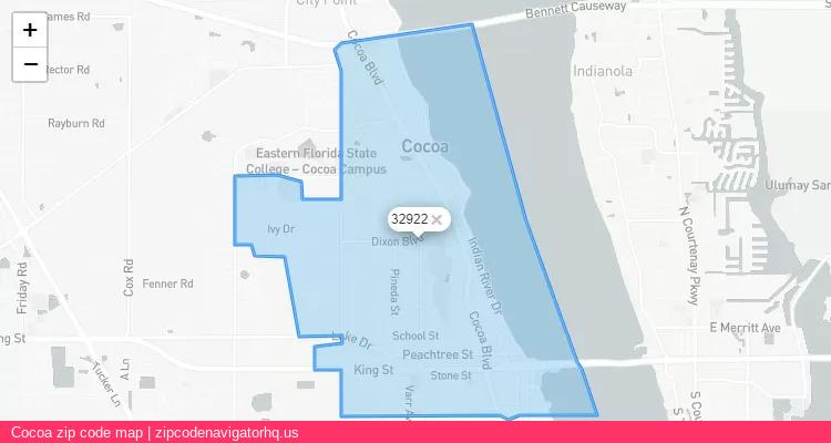 Cocoa City is a small town located Florida, in the South region of the United States, and its official zip code is 32922. Cocoa city more data from ValidUsapostalcodes | ValidUsapostalcodes