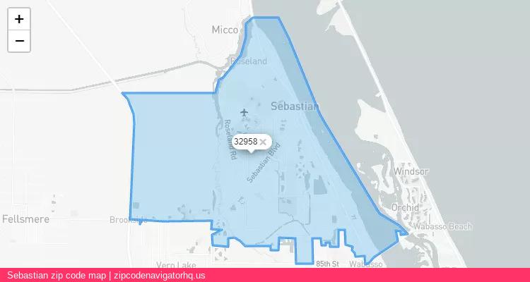 Sebastian City is a small town located Florida, in the South region of the United States, and its official zip code is 32958. Sebastian city more data from ValidUsapostalcodes | ValidUsapostalcodes