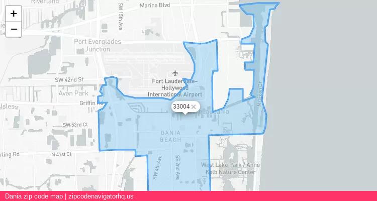 Dania City is a small town located Florida, in the South region of the United States, and its official zip code is 33004. Dania city more data from ValidUsapostalcodes | ValidUsapostalcodes