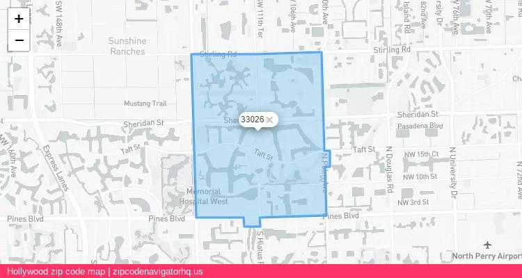Hollywood City is a small town located Florida, in the South region of the United States, and its official zip code is 33026. Hollywood city more data from ValidUsapostalcodes | ValidUsapostalcodes