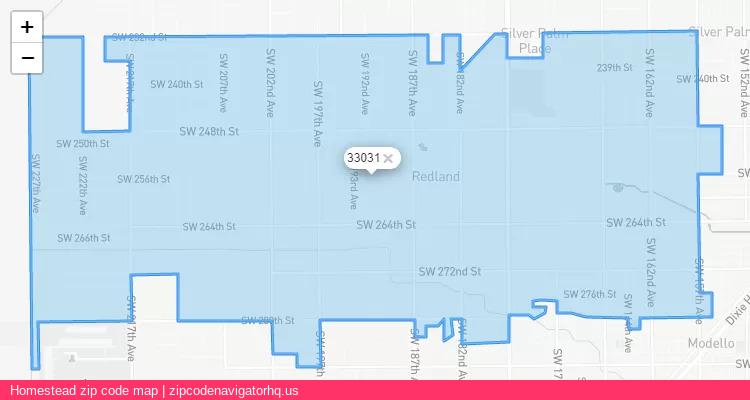 Homestead City is a small town located Florida, in the South region of the United States, and its official zip code is 33031. Homestead city more data from ValidUsapostalcodes | ValidUsapostalcodes